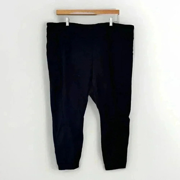 LANDS END Mid Rise Knit Leggings Stretch Cotton Black Size 24W 26W 3X - Picture 1 of 6